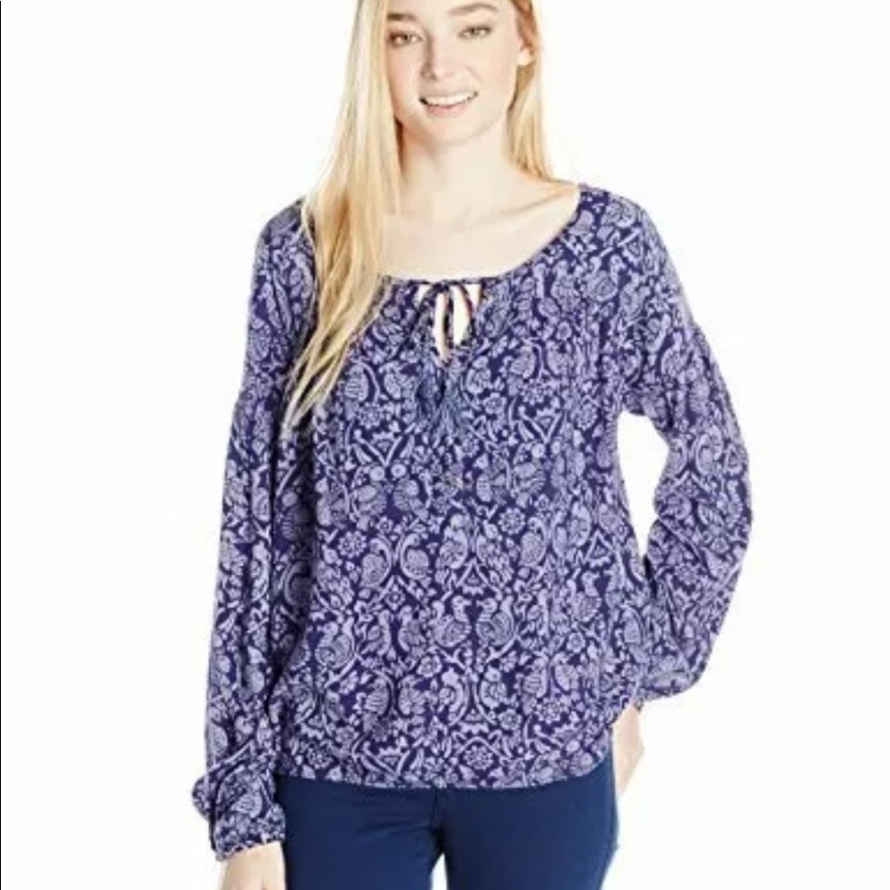 Roxy Purple Tropical Bird Blouse